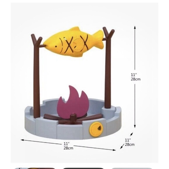 Grilled Fish Campfire Cat Treat Dispenser Feeder Interactive Cat Toy 11" tall - Picture 3 of 5
